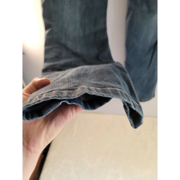 Converse One Star Blue Denim Jeans Size 12 Bootcut  Med Wash slight Distress - Picture 6 of 12